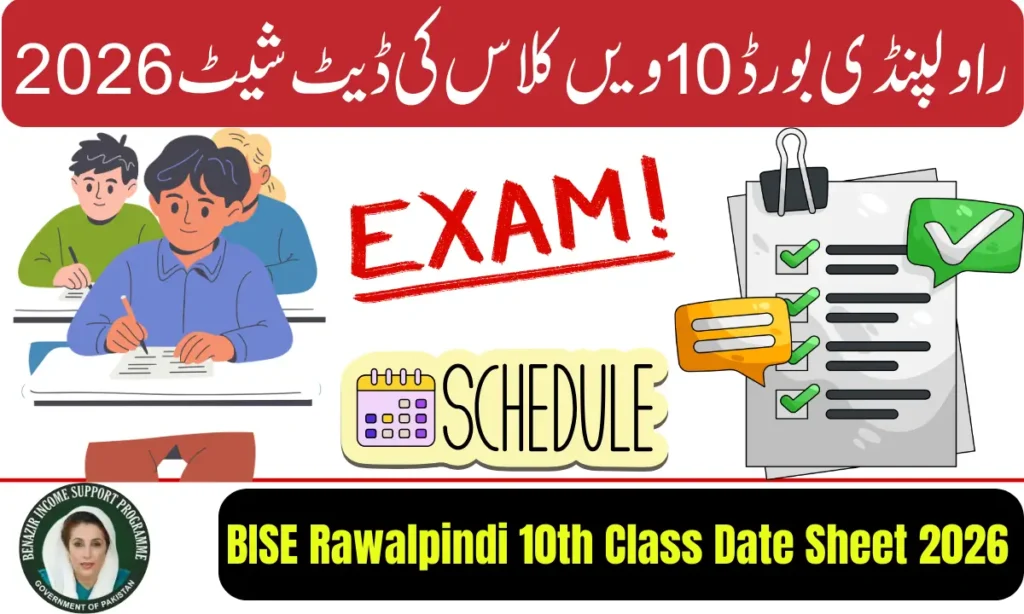 Current image: BISE Rawalpindi 10th Class Date Sheet 2026